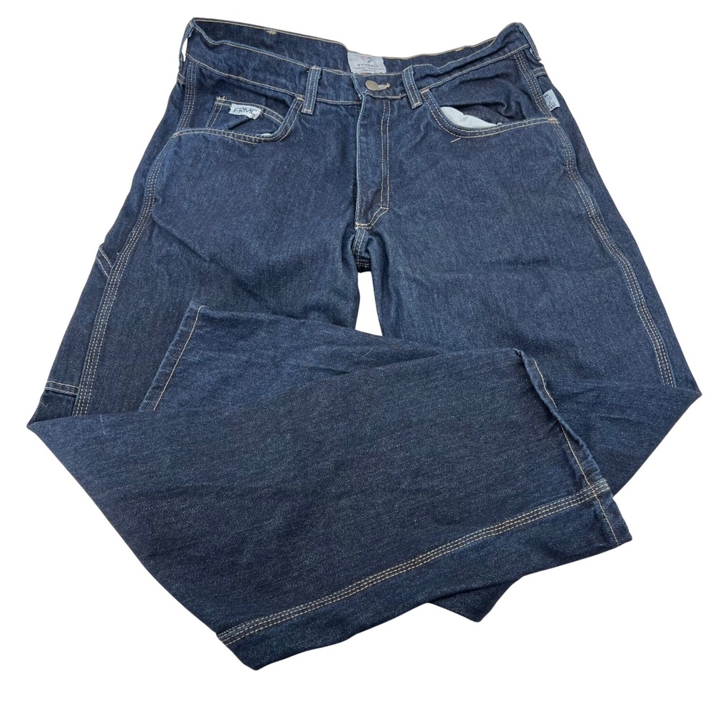 Tyndale‎ FRMC Mens Dark Wash Carpenter Jeans Arc Rated Flame Resistant  W34 L31